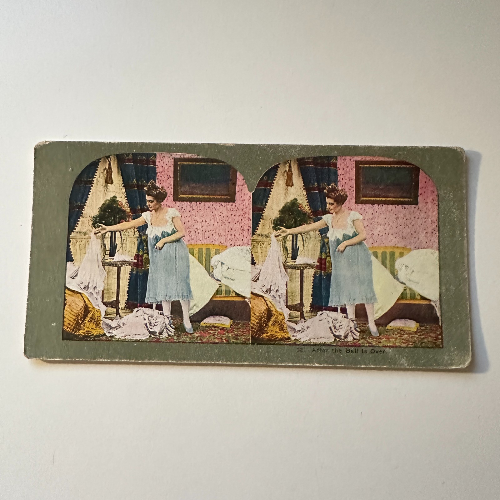 After The Ball Is Over Domestic Moments 1899 Antique Stereoview Card 5H6-1