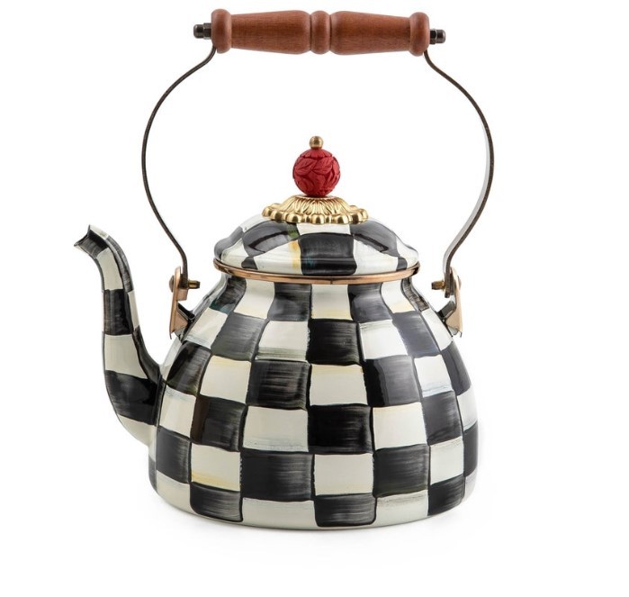 SALE  MacKenzie-Childs Courtly Check 1 Quart Tea Kettle Courtly Check