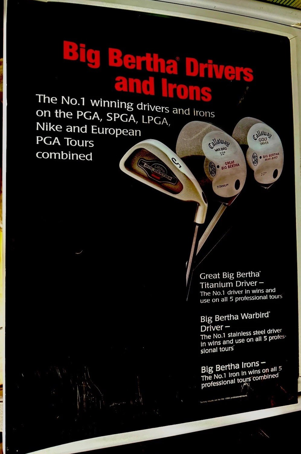 1997 Callaway Golf The Biggest Big Bertha Titanium Driver And Irons Lam. Poster
