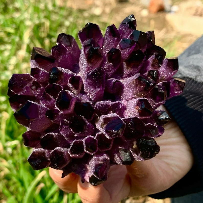 500-600G Large Crystal Amethyst Phantom Cluster Healing Mineral Rocks Specimens