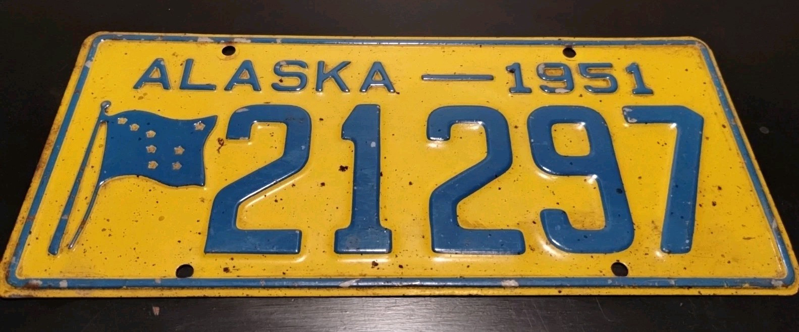 1951 Alaska License Plate All Original Vintage 