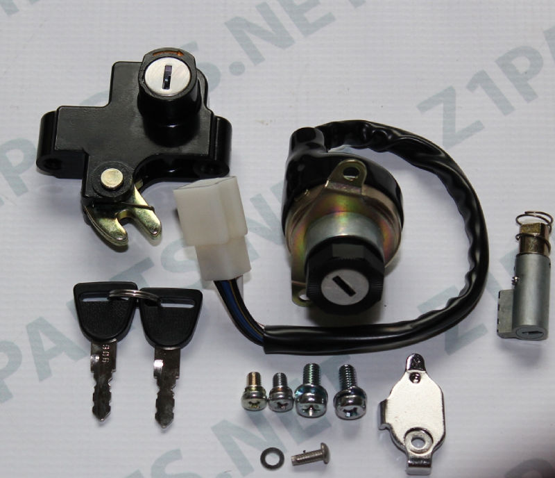 Kawasaki KH250 KH400 SS Ignition Switch Seat and Steering lock set  REPRO