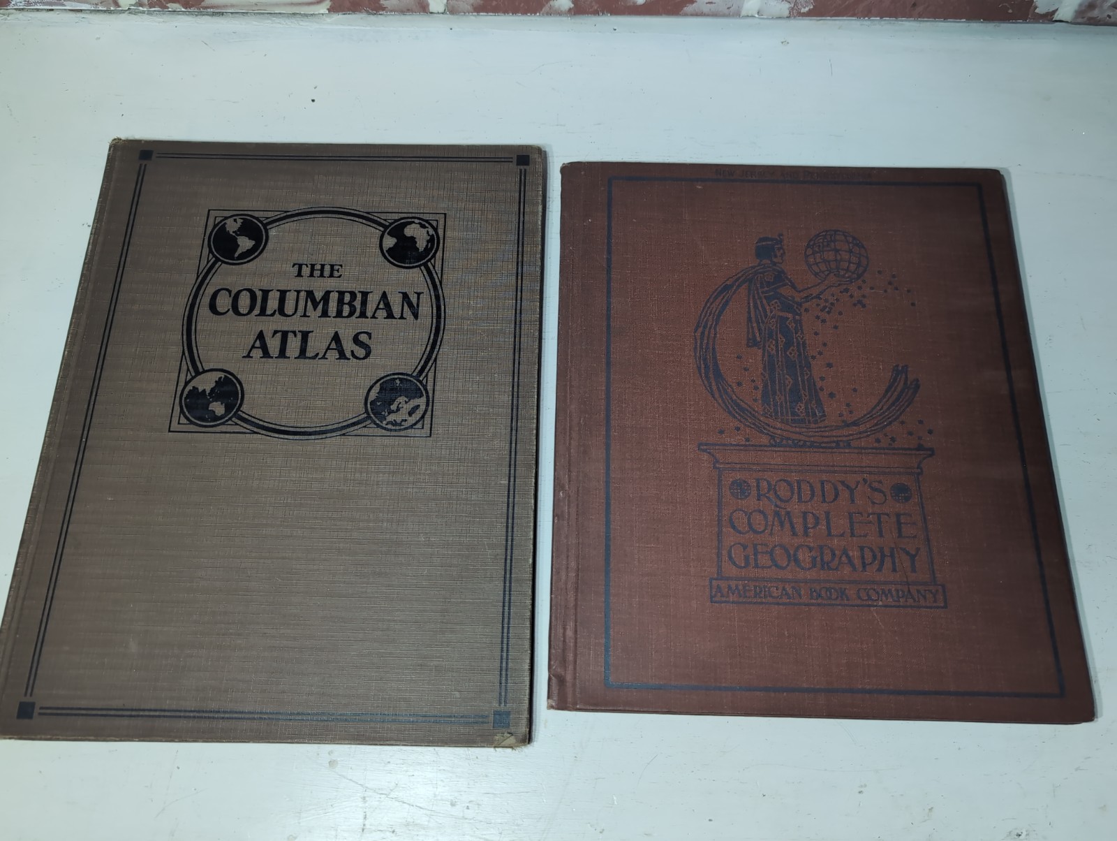 Antique 1902 Roddy\'s geography 1925 Rand Mcnally Colombian Atlas Book, Maps