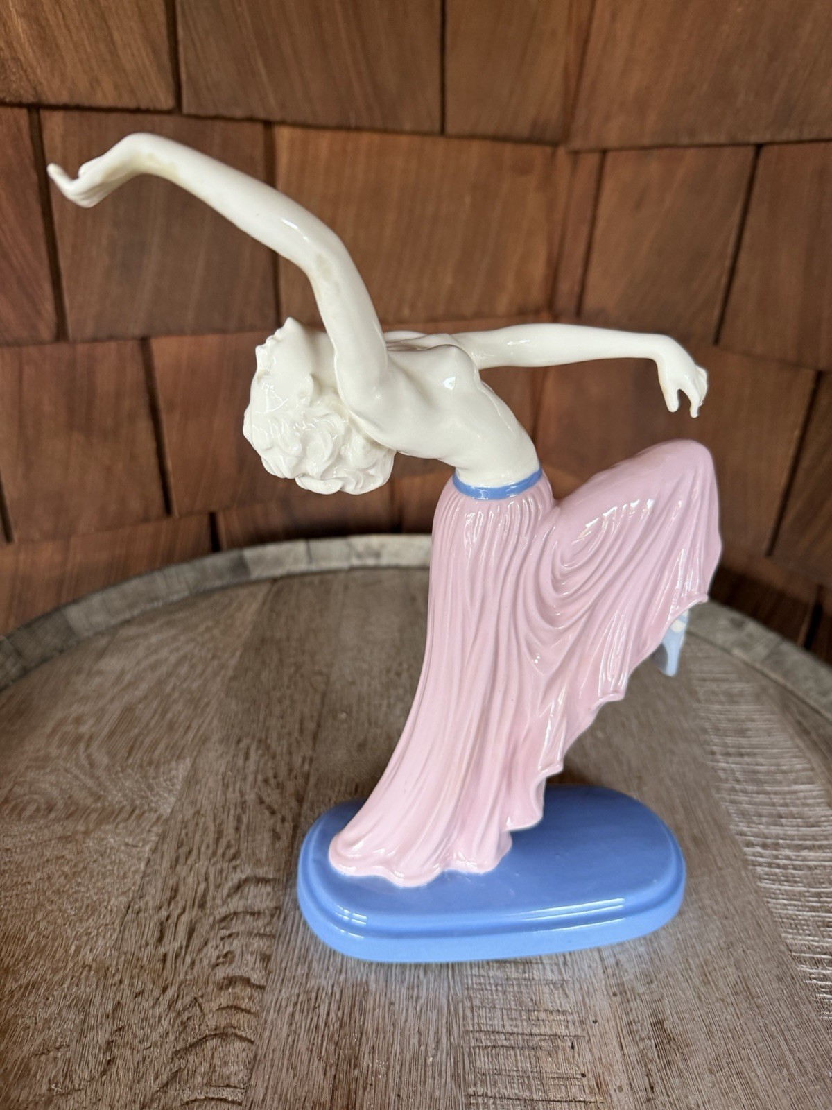 RARE 1920-30s Moriyama Art Deco Topless Ballet Dancer Porcelain Figurine Japan