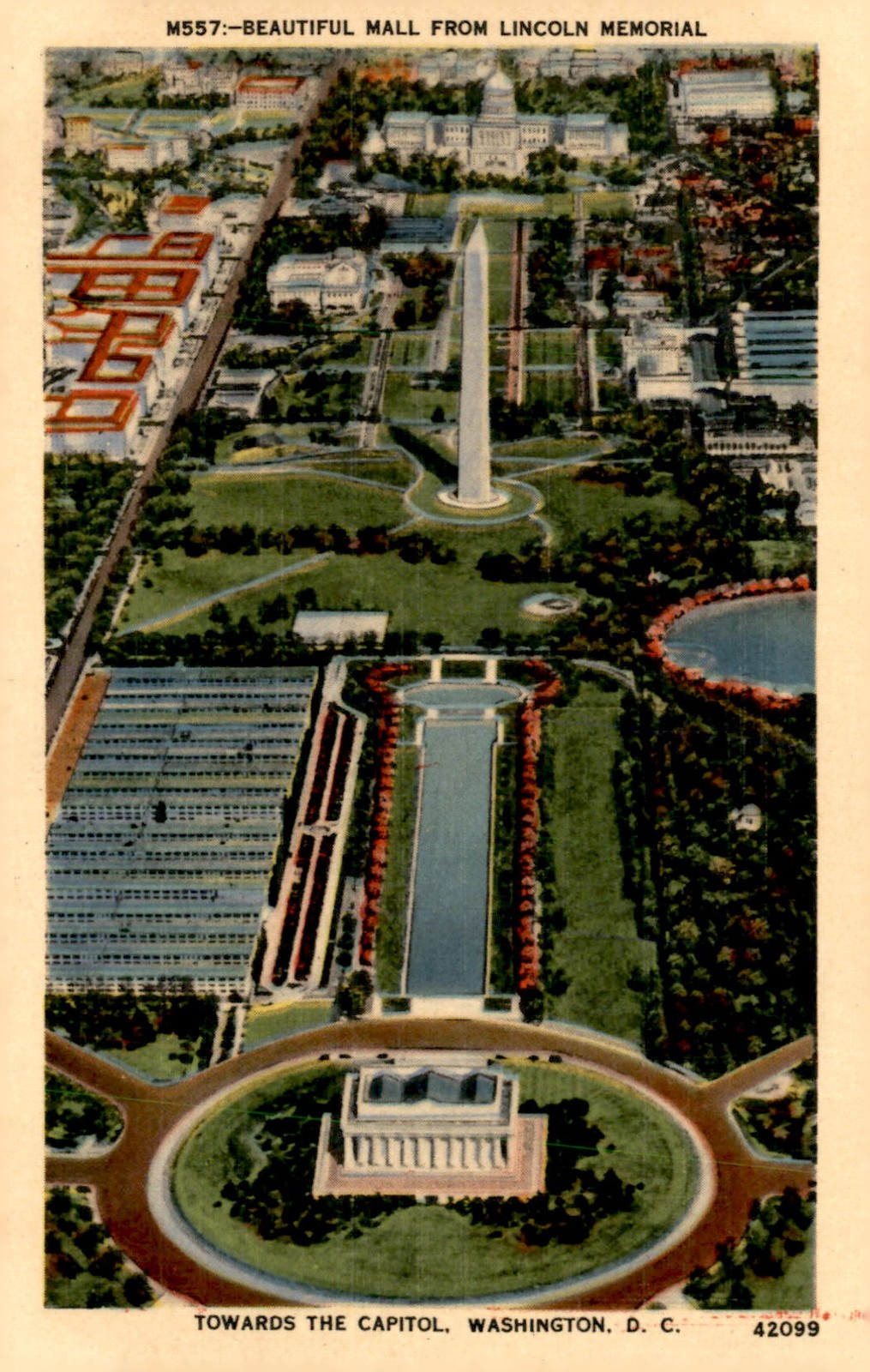 Mall from Lincoln Memorial to Capitol, Washington, D.C. Postcard Mall from Lincoln Memorial to Capitol, Washington, D.C. Postcard