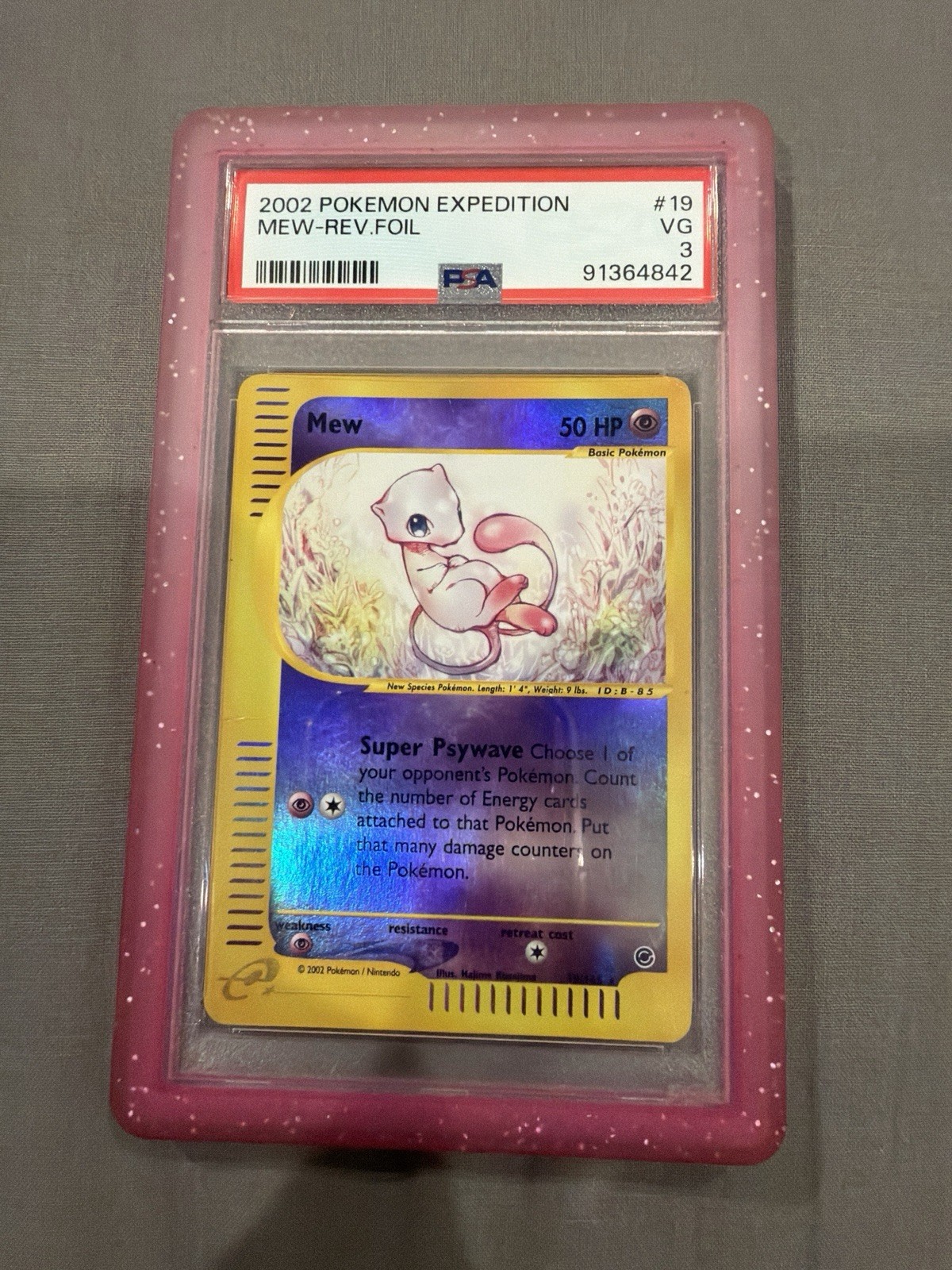 The Pokémon Company 2002 Mew 019/165 Expedition Base Set Reverse Holo PSA 3