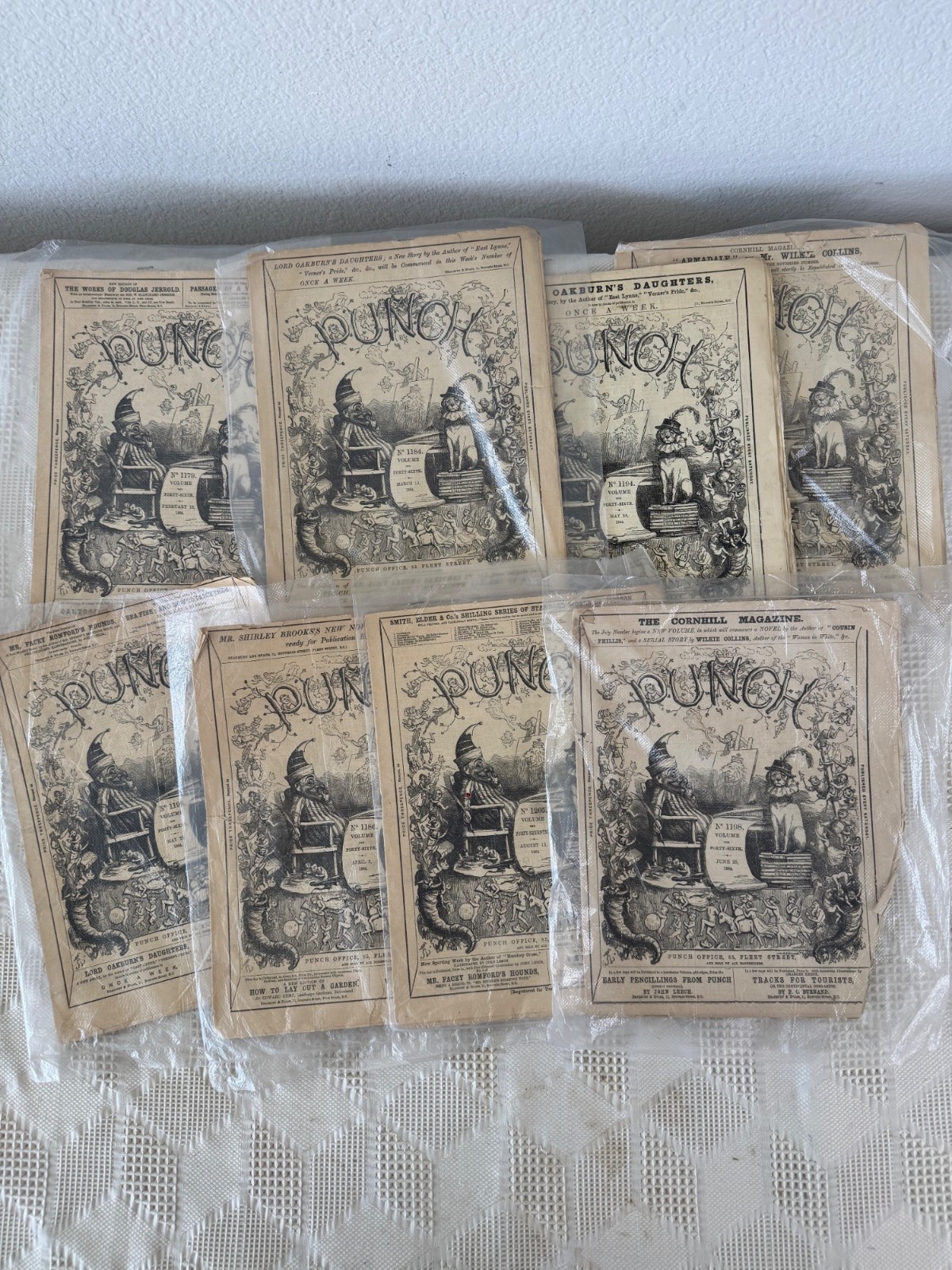 Set of 8 Vintage Punch Weekly Satire Magazines British Collectible Ephemera