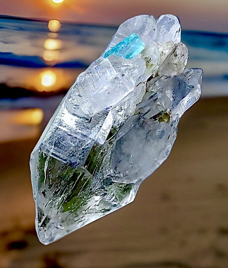 Extraordinary Colombian Emerald & Quartz Crystal Natural Raw Cluster Specimen