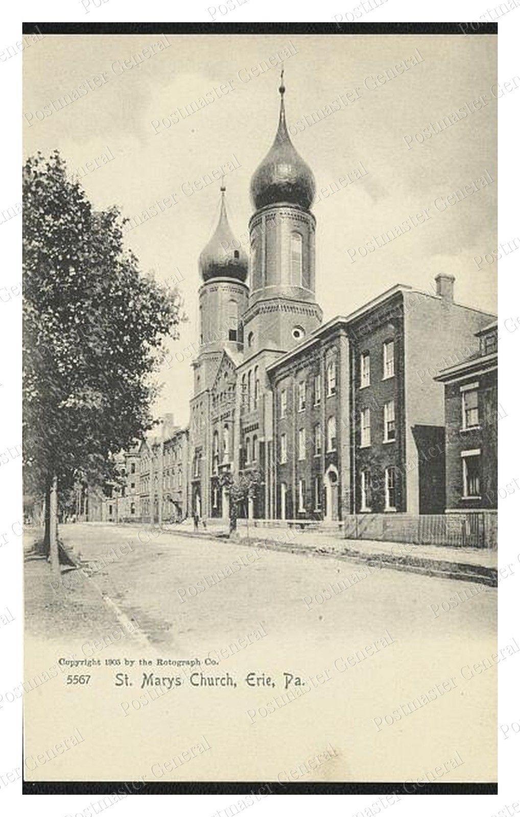 Erie Pennsylvania St Marys Church Standard Postcard COPY RPPC