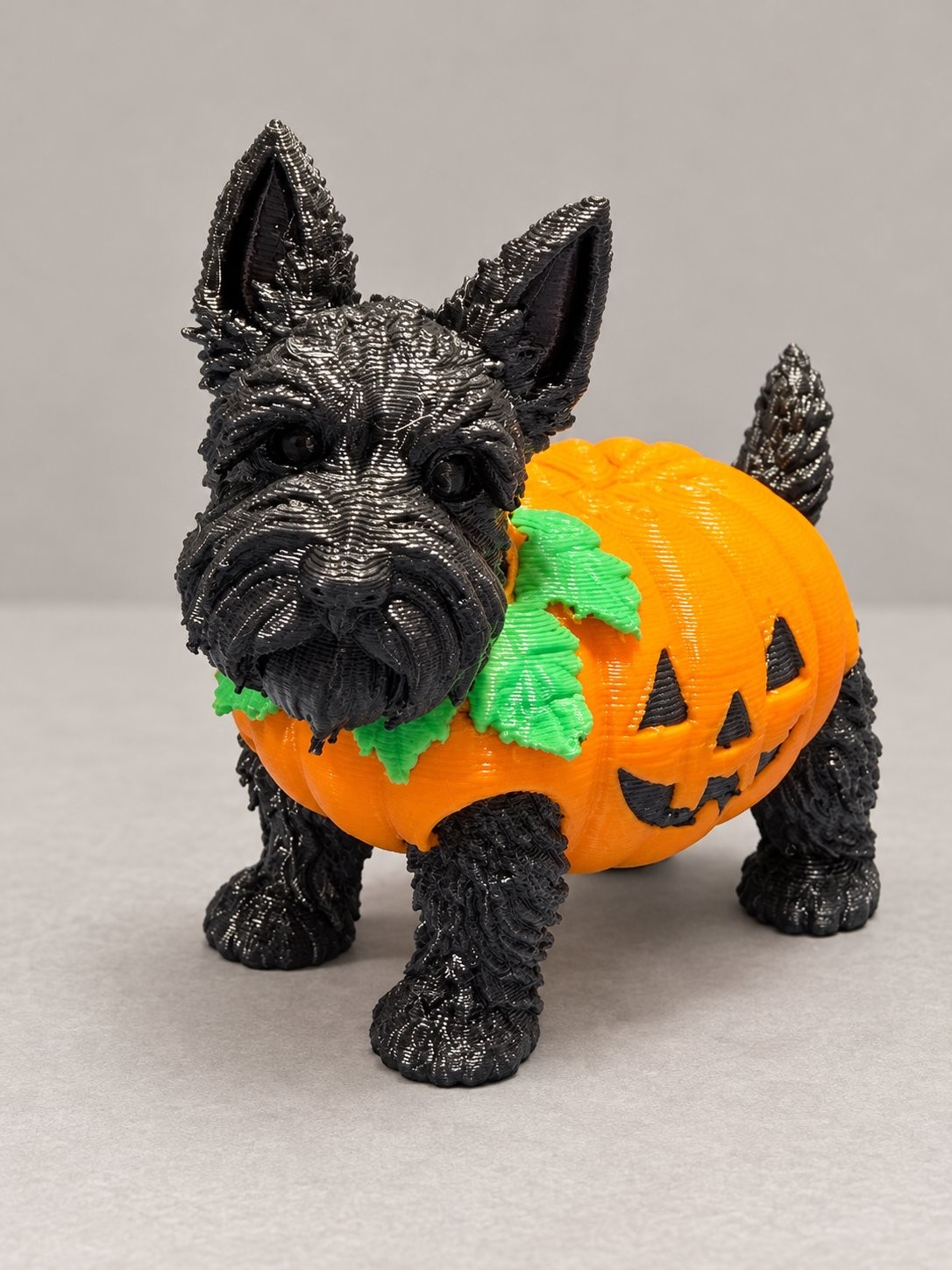 Scottie Dog Pumpkin Halloween Figurine 3D Printed Scottish Terrier Decor Gift