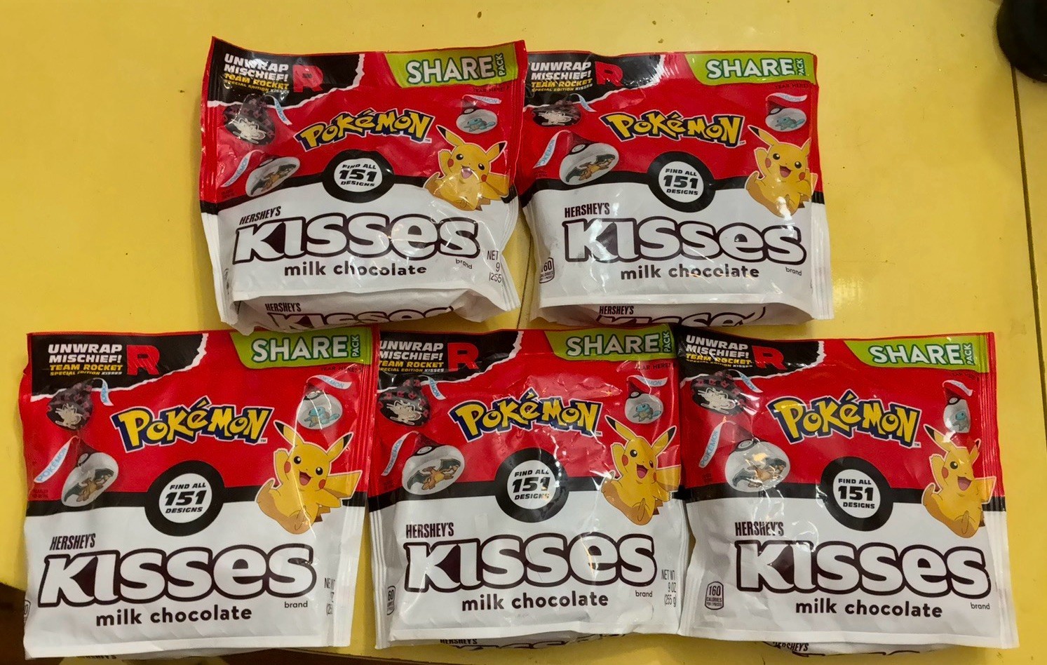 (5) Bags Pokemon Hershey's Kisses Share Pack Special Edition Collectible OOP
