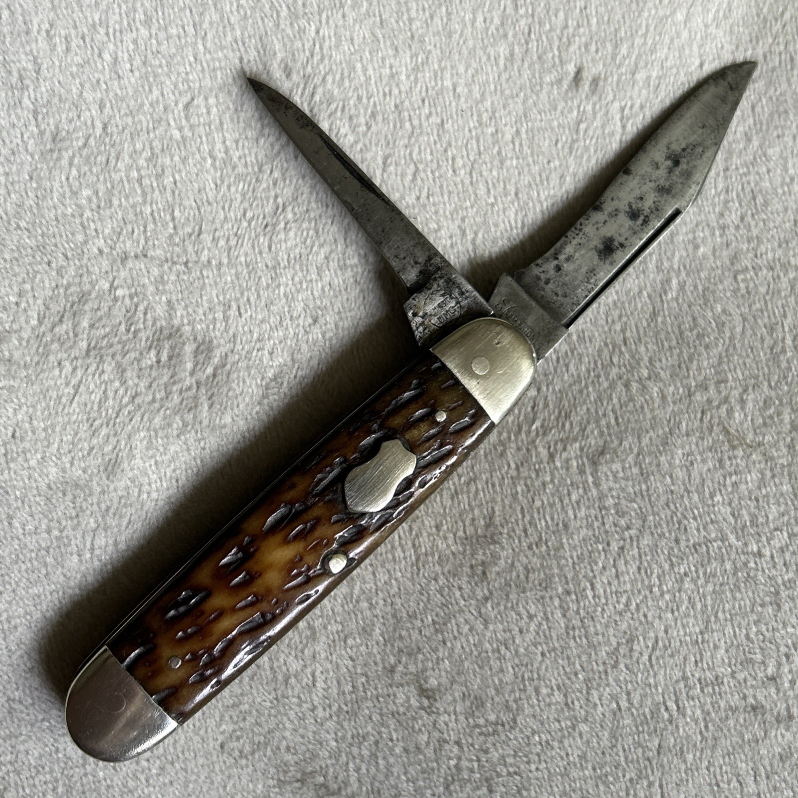 Vintage 1924-33 Remington Green Bone Equal End Jack Cigar Knife R573