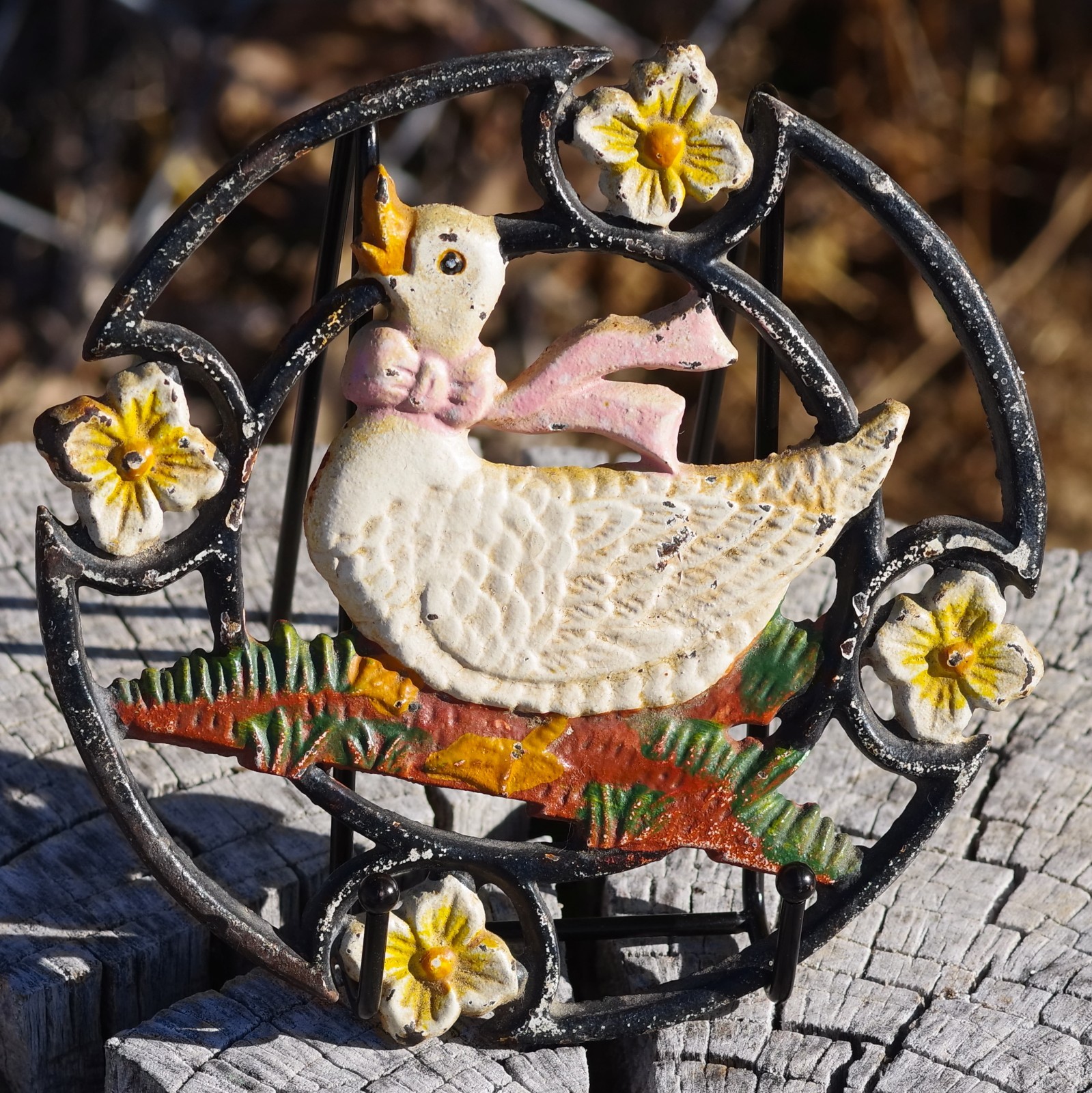 ANTIQUE Cast Iron TRIVET Duck Made in USA 1920\'s AS IS For Restoration