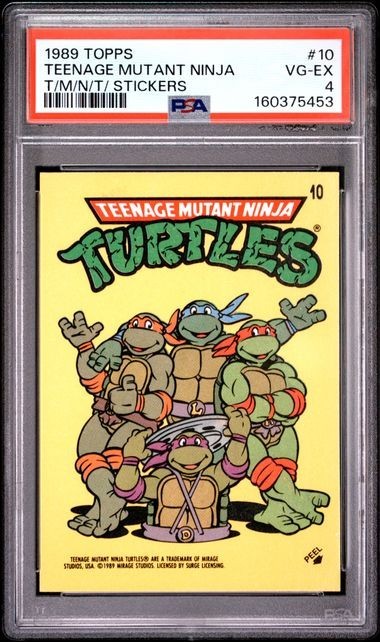 1989 Topps #10 Teenage Mutant Ninja Turtles Stickers : PSA 4