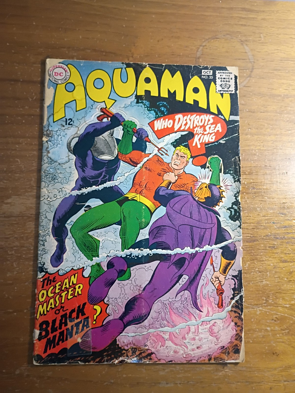 AQUAMAN # 35 DC COMICS 1967 1ST BLACK MANTA LOW GRADE READER COPY