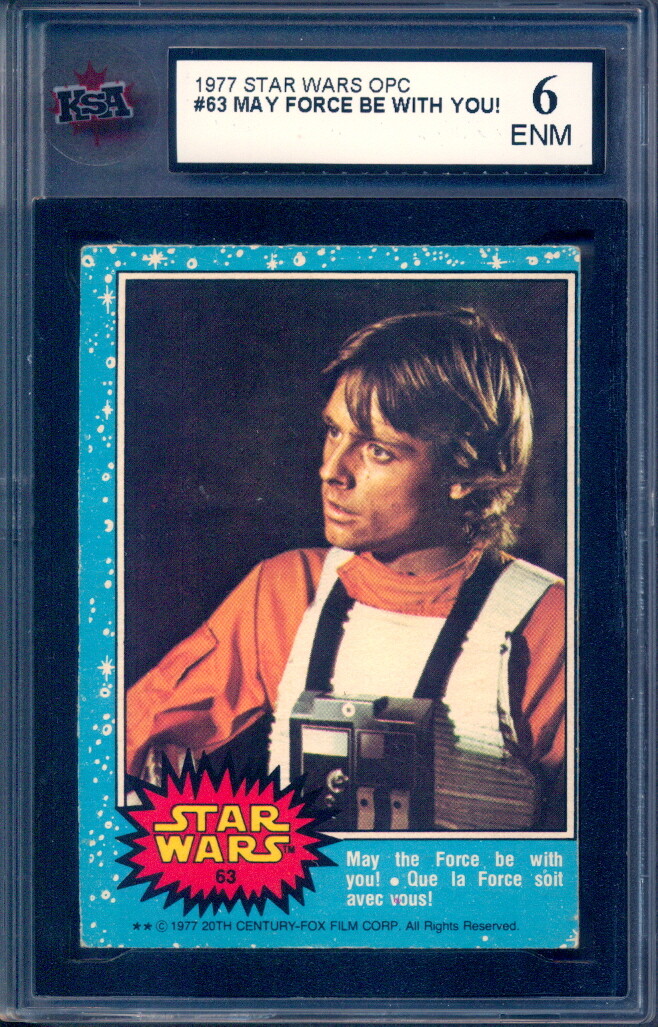 1977 Topps OPC Star Wars 1st Series #63 LUKE SKYWALKER Rookie KSA 6 EX-NM RC