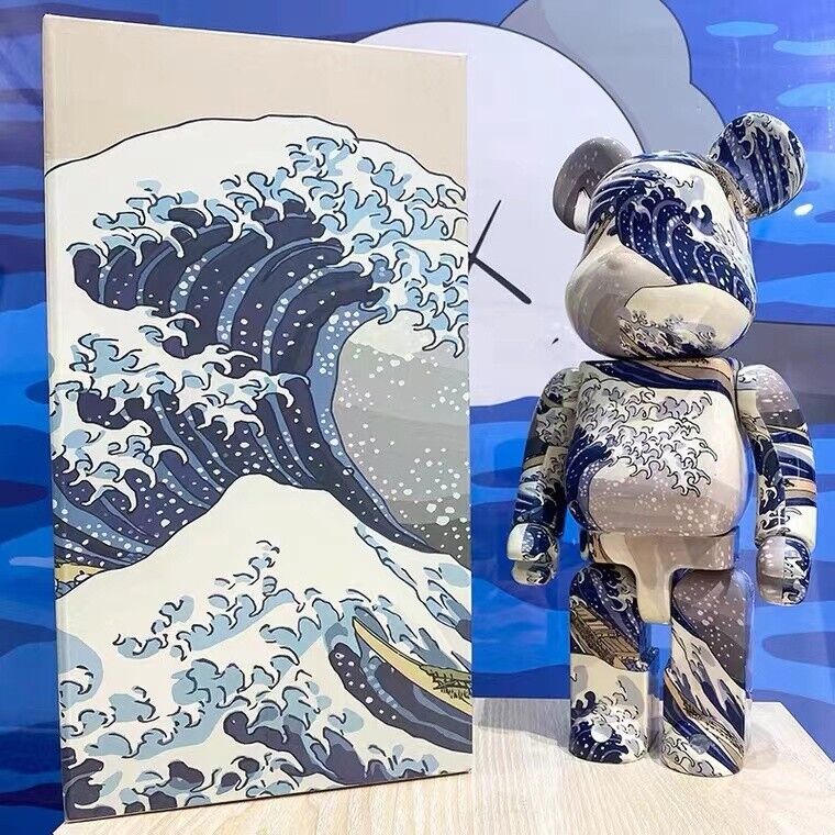 400%Bearbrick Surfing(The Great Wave)Action Figure Decor Art Gift Collection Toy