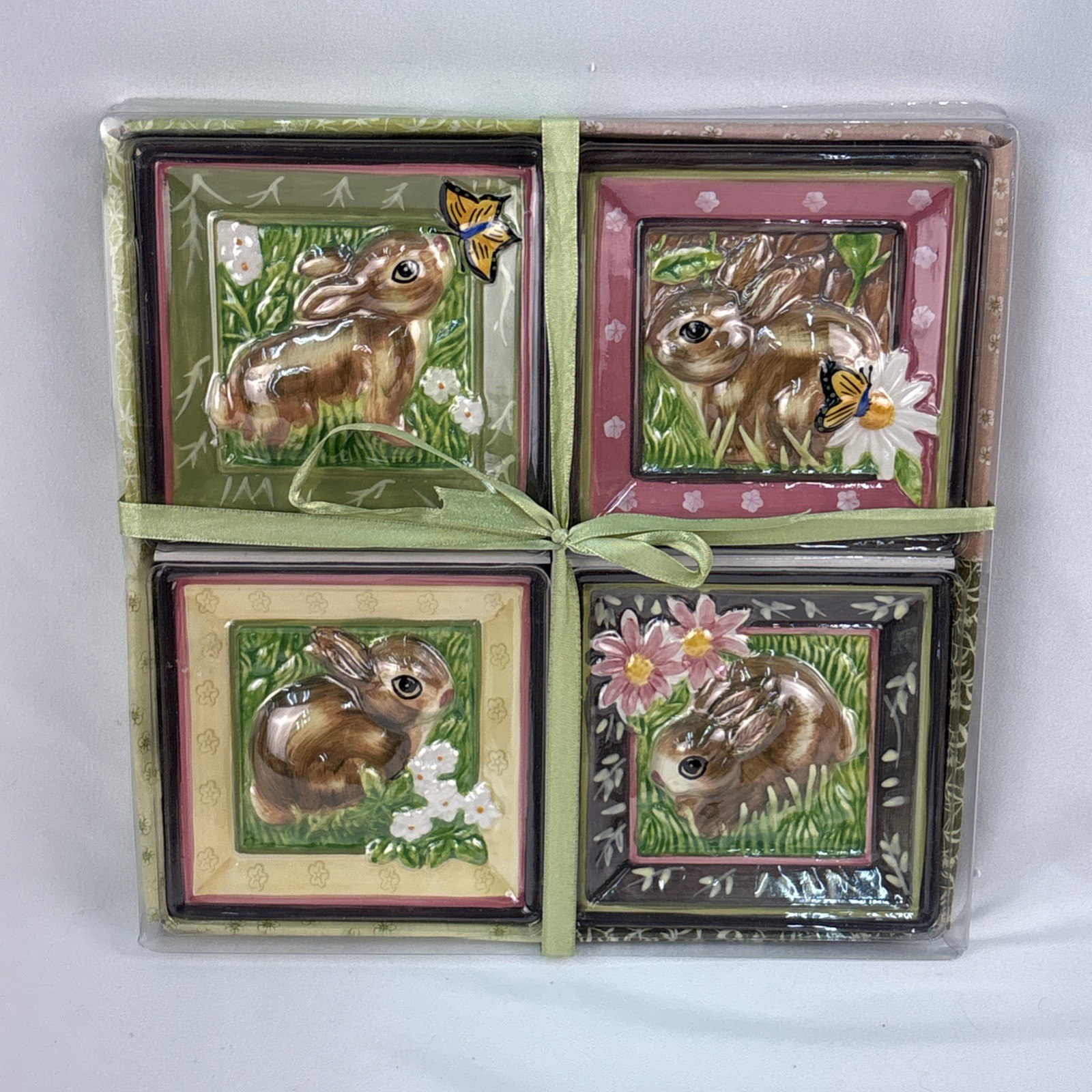 MWW Market Easter Woodland Sanctuary Mini Plates Set Of 4 Original Box 