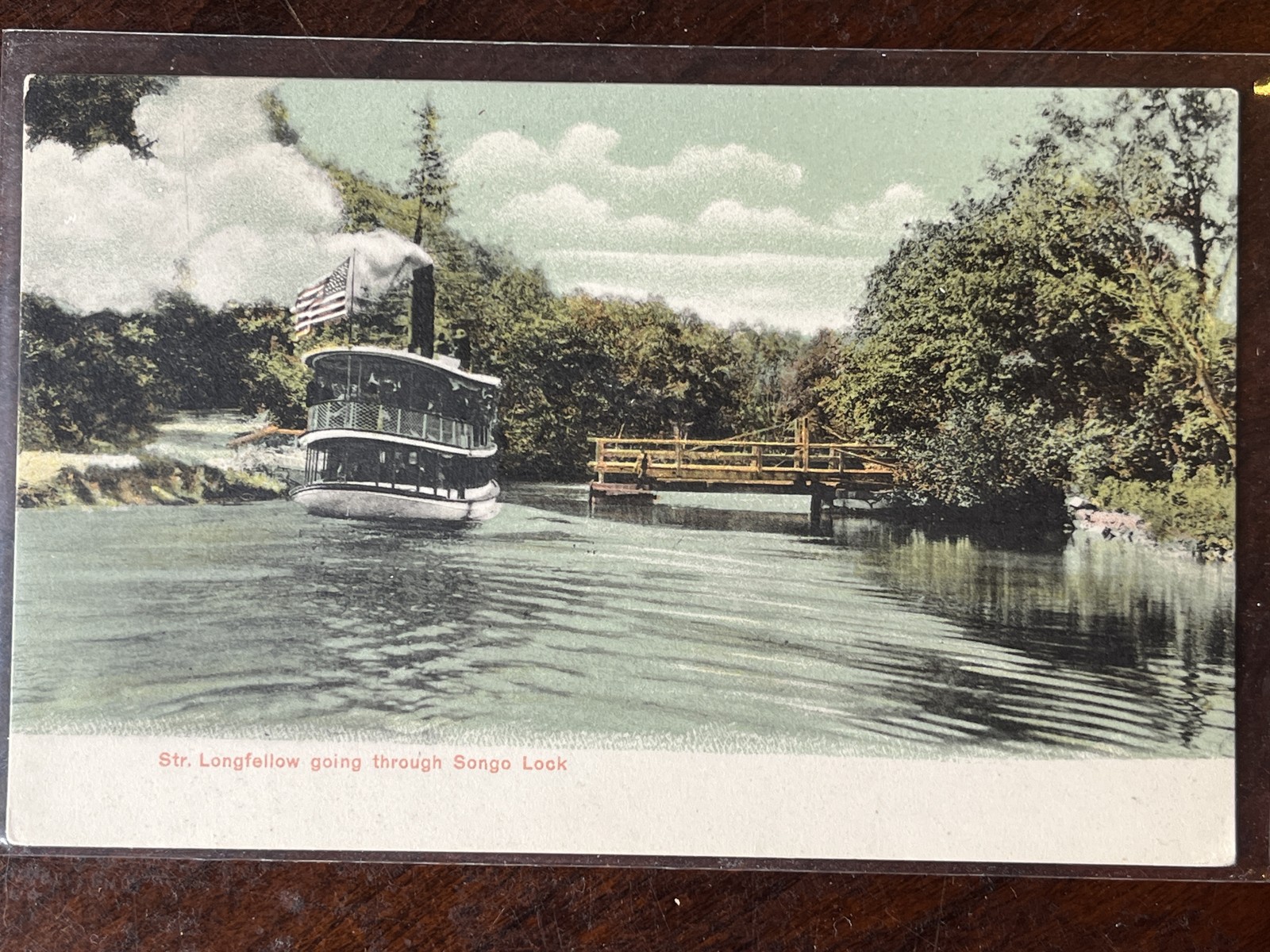 Str Longfellow Steamboat Songo Lock Naples ME GW Morris Undivided Postcard