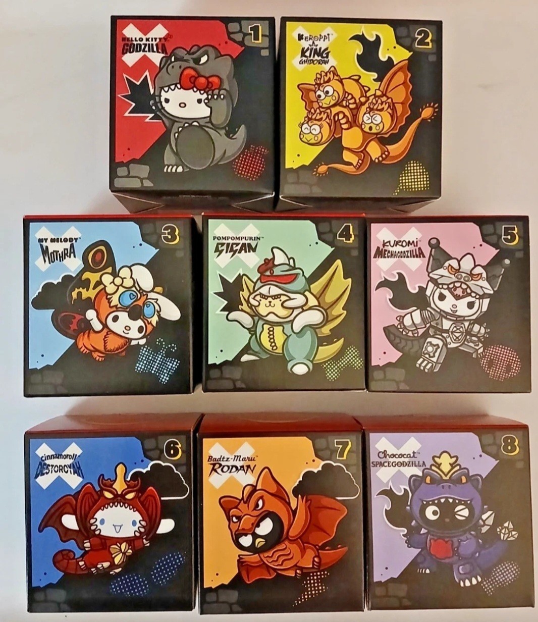2026 MCDONALD\'S HELLO KITTY X GODZILLA HAPPY MEAL TOYS. SET OF 8. ALL NIP