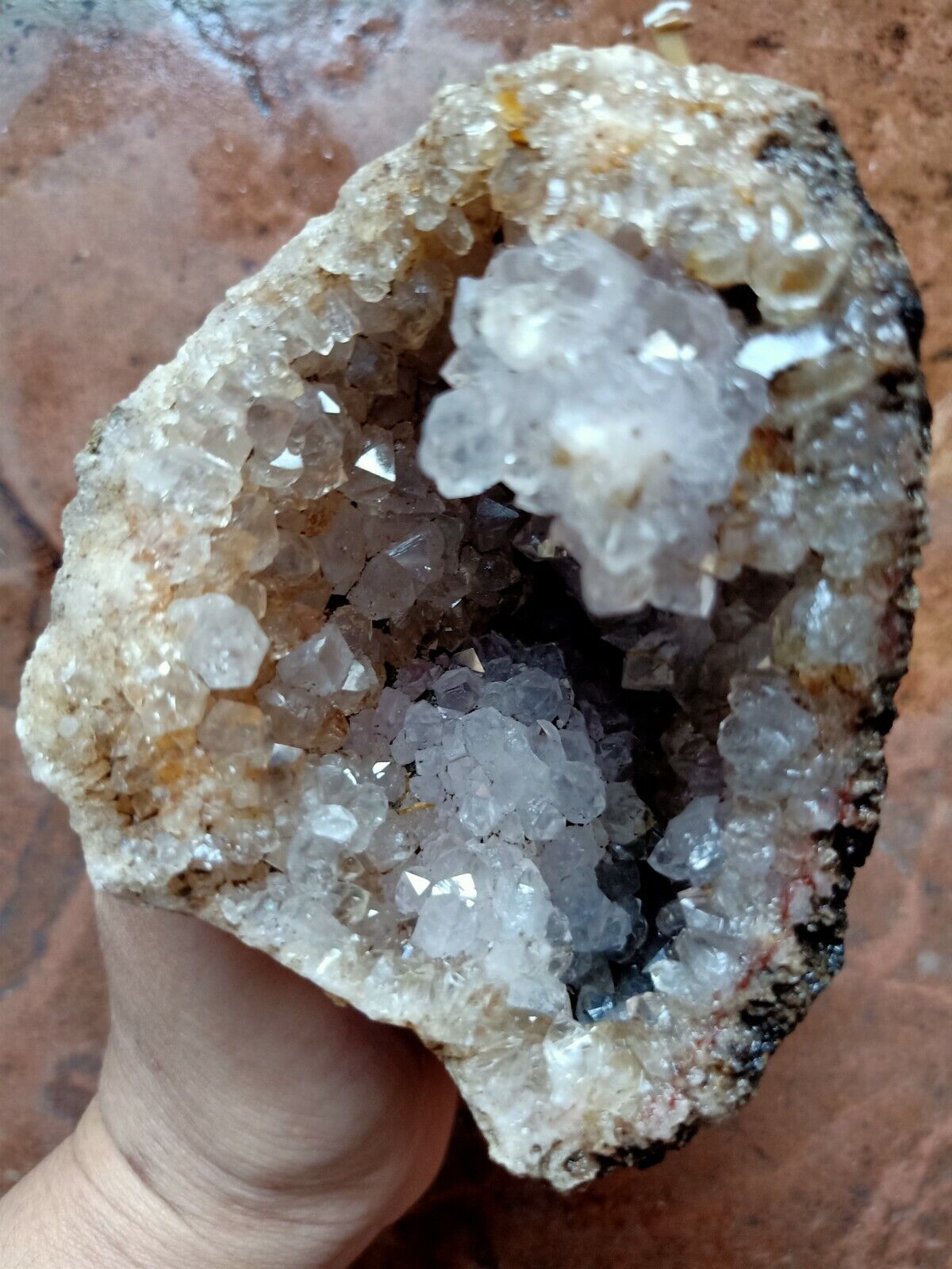 740 GRAMS CLEAR WHITE QUARTZ CRYSTAL CLUSTER NATURAL SPECIMEN FROM INDONESIA