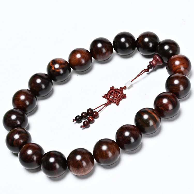30Mm Large Buddhist Beads Laos Red Rosewood Hand-Held Rosary Bracelet