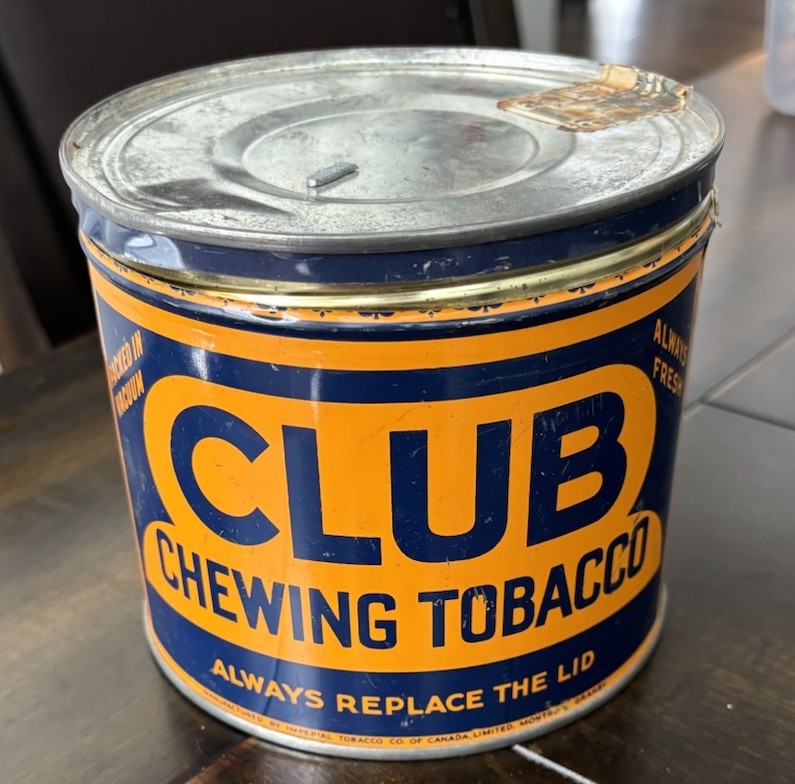 Vintage Club Chewing Tobacco Canister Tin