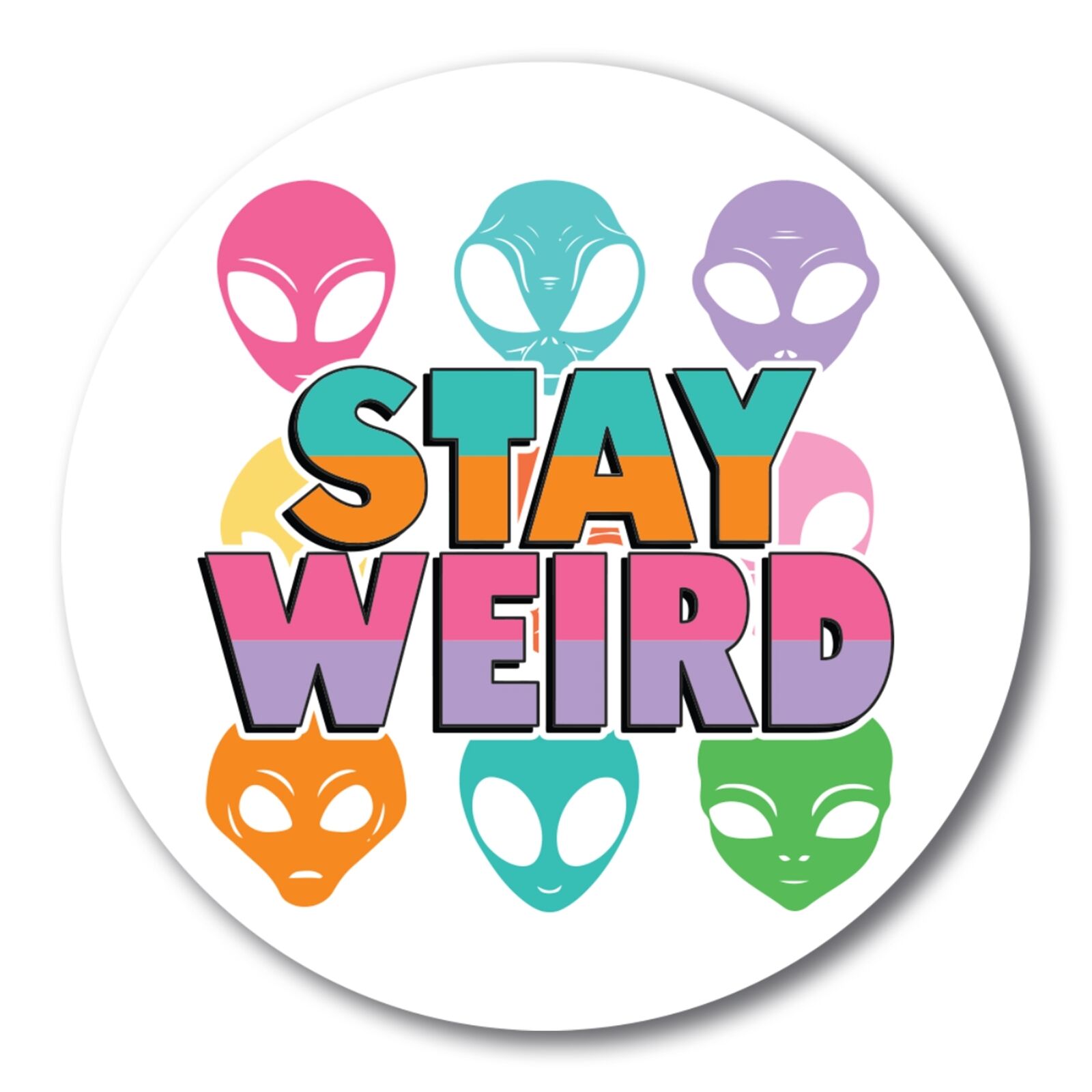 Magnet Me Up Stay Weird Colorful Alien Magnet Decal, 5 inch, Automotive Magnet