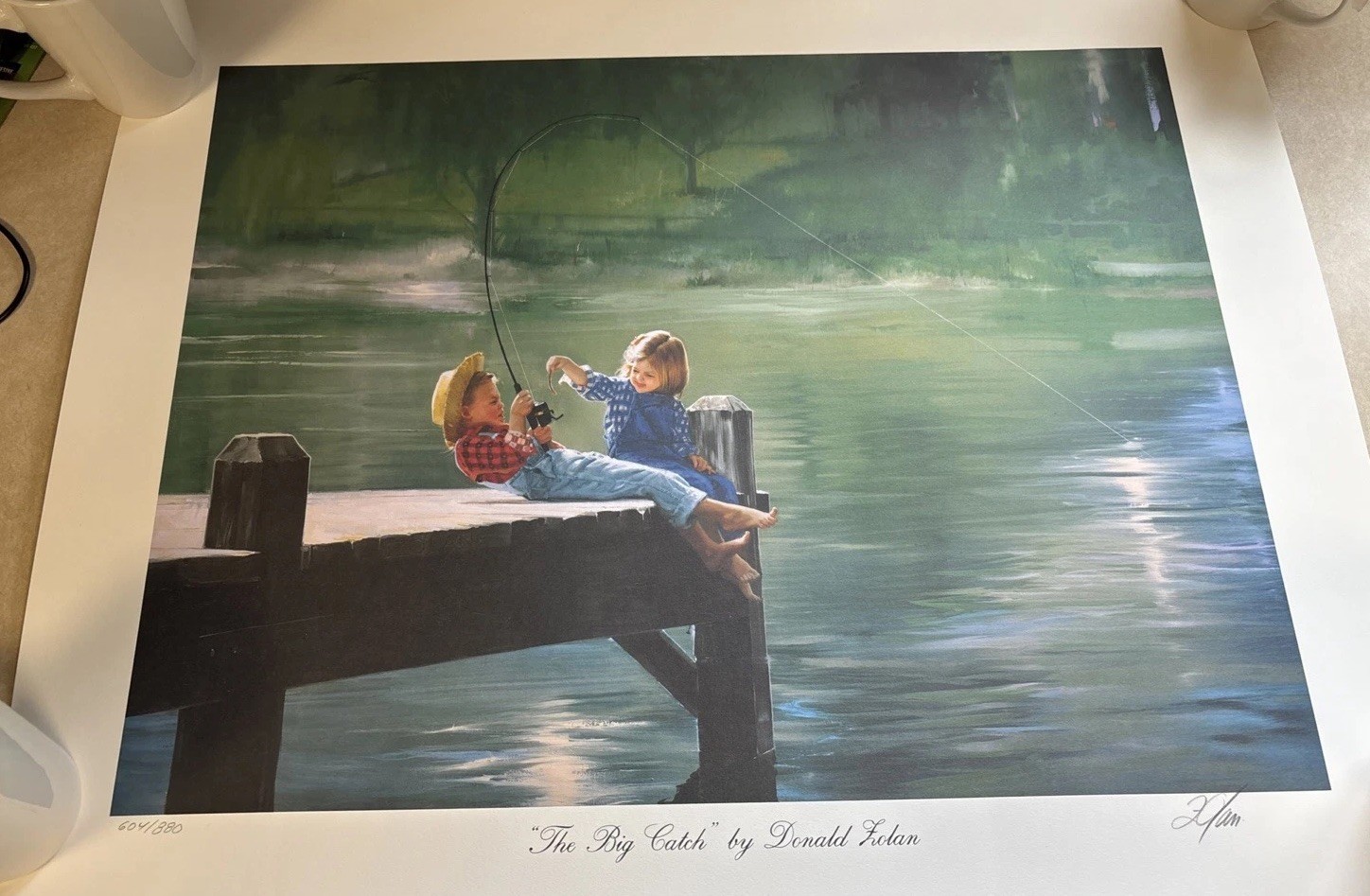 1993 PEMBERTON & OAKES The Big Catch DONALD ZOLAN LITHOGRAPH Autographed 604/880