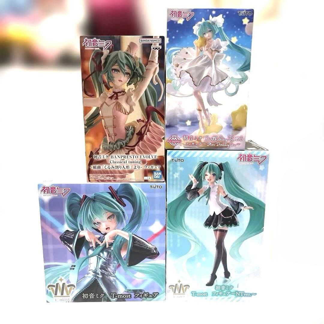 Hatsune Miku Figure Set 4pcs Banpresto T-most AMP+ Birthday2026 Official Toys