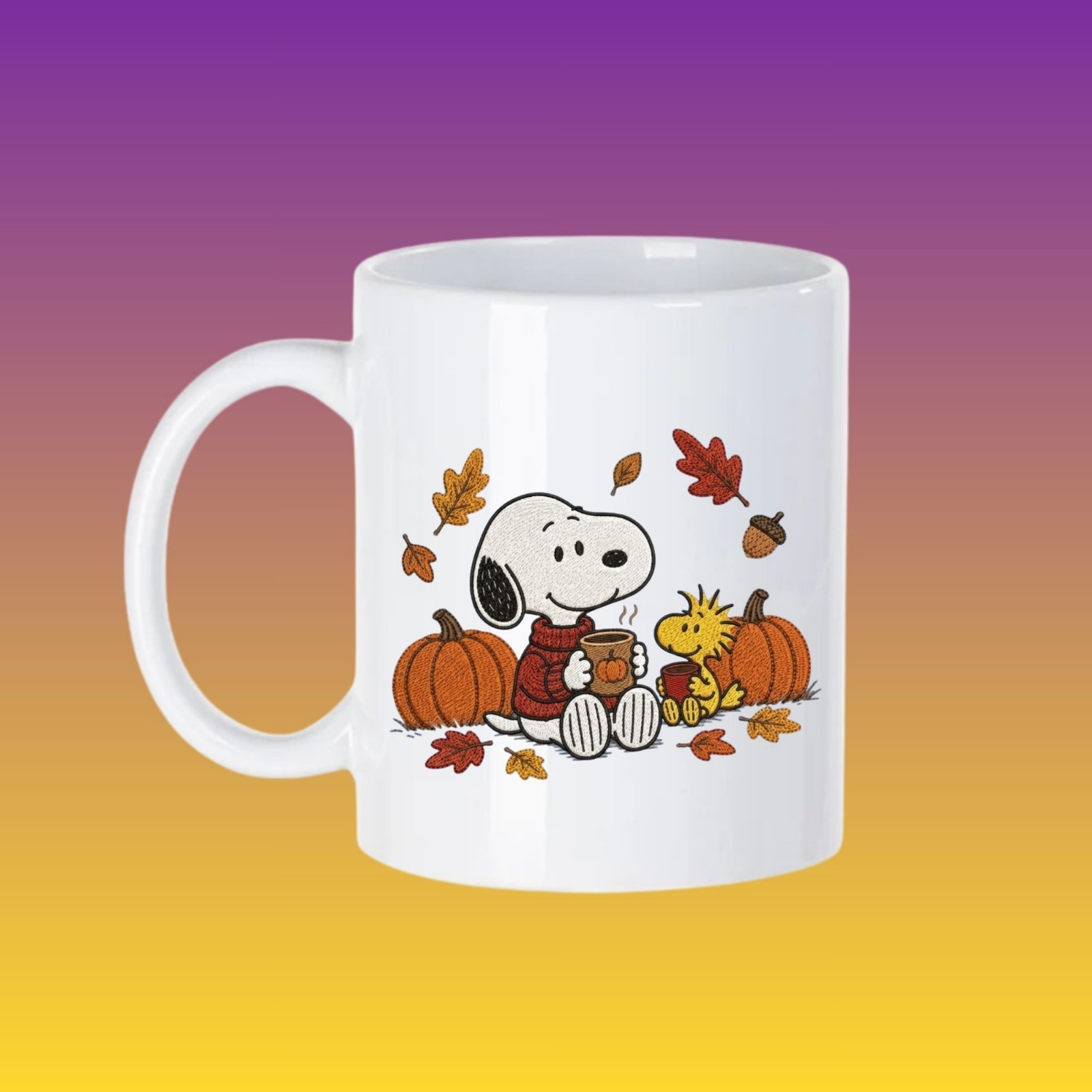 Snoopy Woodstock Fall Pumpkin Autumn Coffee Cute 11oz Ceramic Mug Freeships