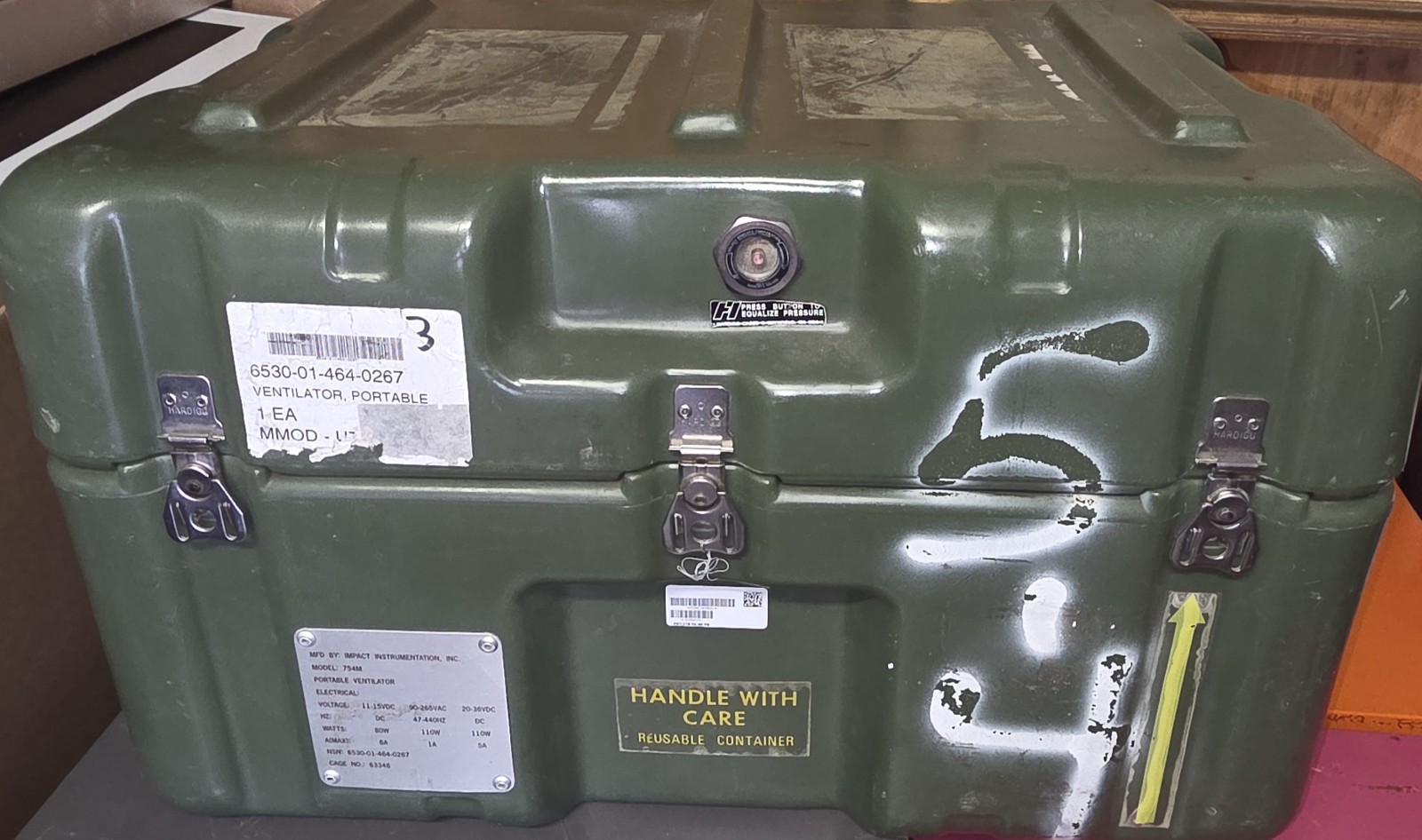 25x19x15 Exterior, Pelican Hardigg Weather Tight Transport Case Military Medical