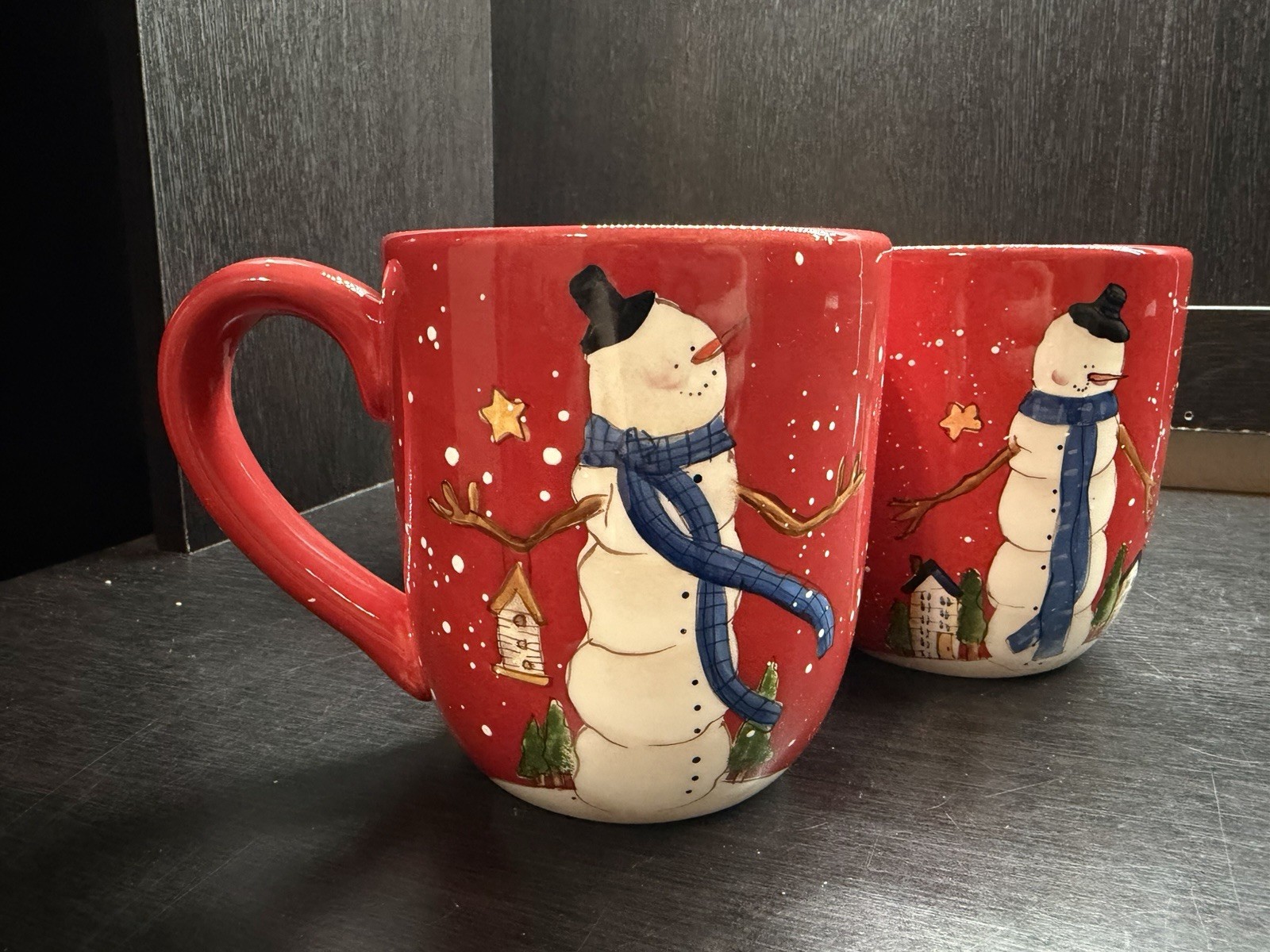 Hilltop Snowman Set of 4 Christmas Coffee / Hot Chocolate Mugs