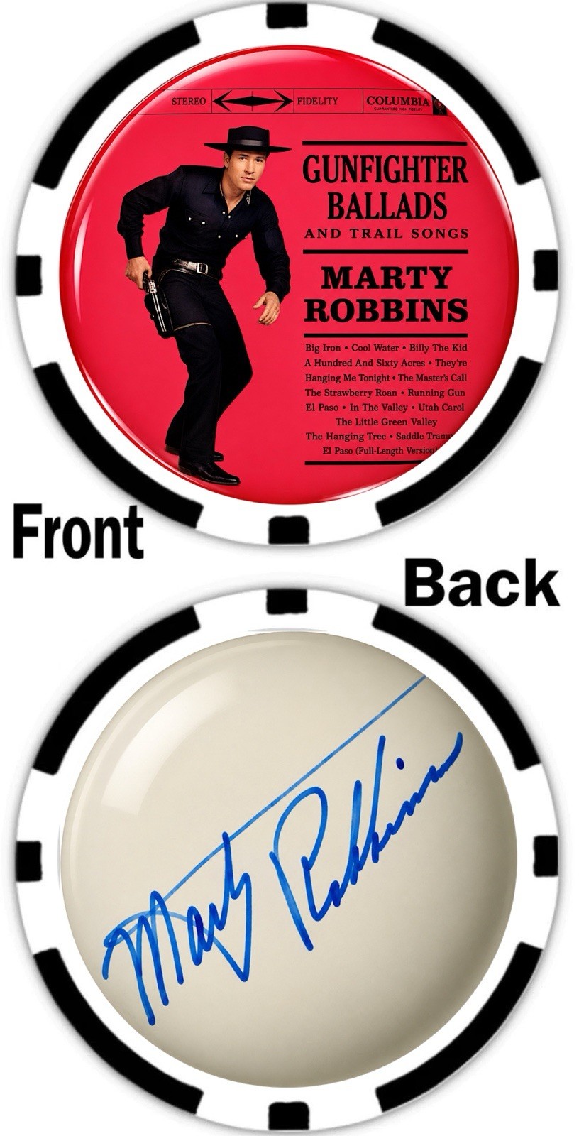 MARTY ROBBINS - LEGENDARY COUNTRY SINGER- POKER CHIP/BALL MARKER ***SIGNED*** MARTY ROBBINS - LEGENDARY COUNTRY SINGER- POKER CHIP/BALL MARKER ***SIGNED***