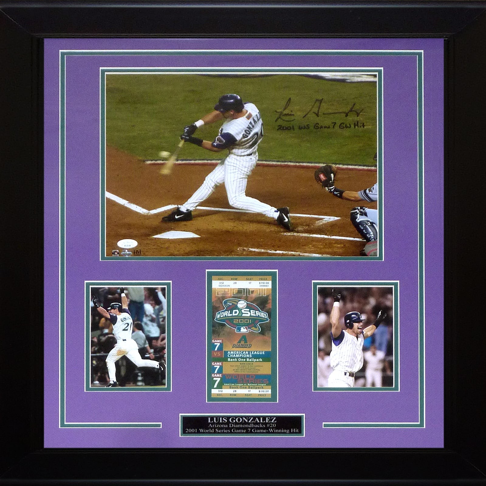 Luis Gonzalez Autographed Arizona Diamondbacks (2001 World Series Hit) Deluxe Fr