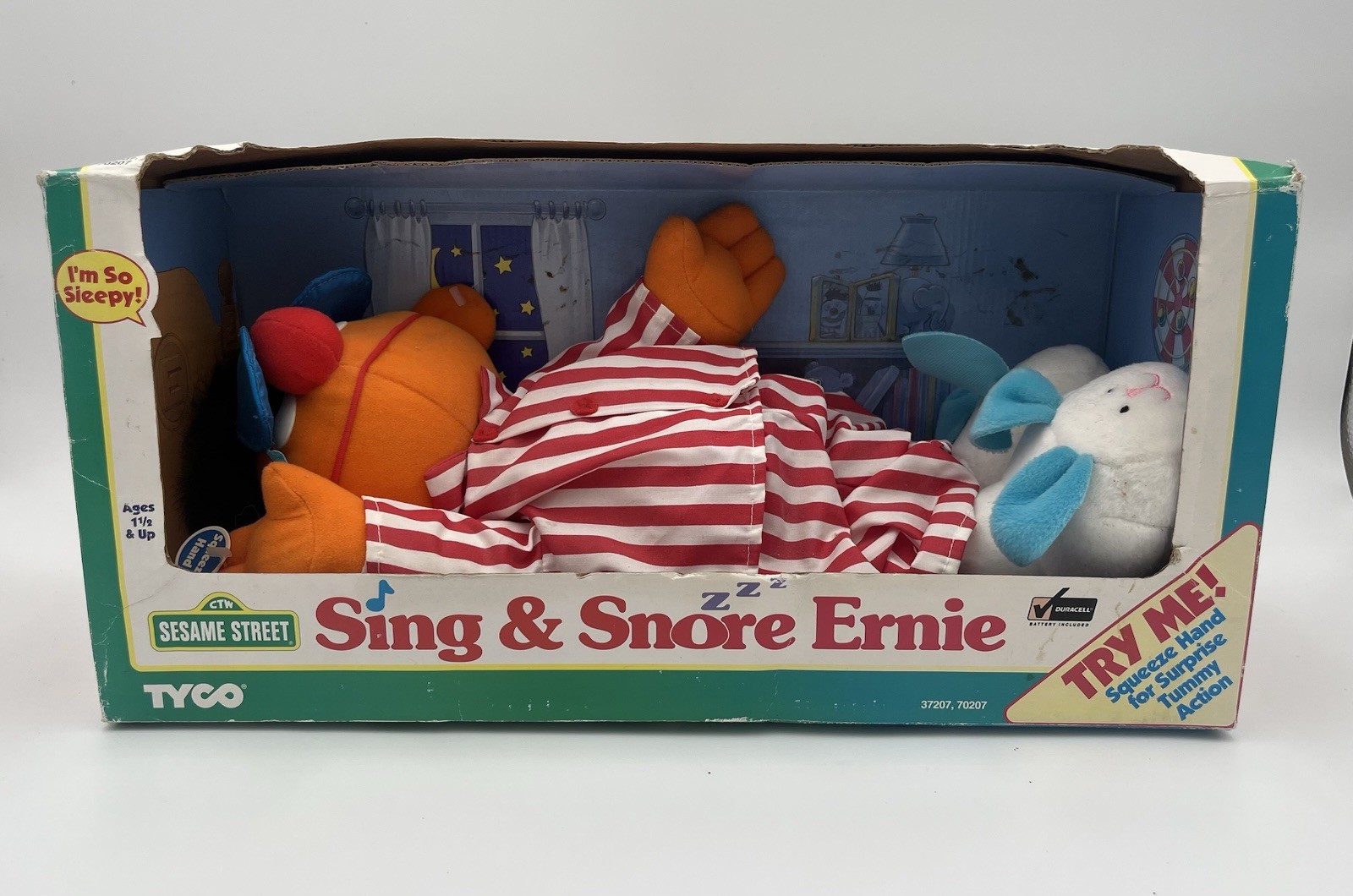 VINTAGE 1996 TYCO SESAME STREET SING & SNORE ERNIE - FACTORY SEALED BOX WORKS