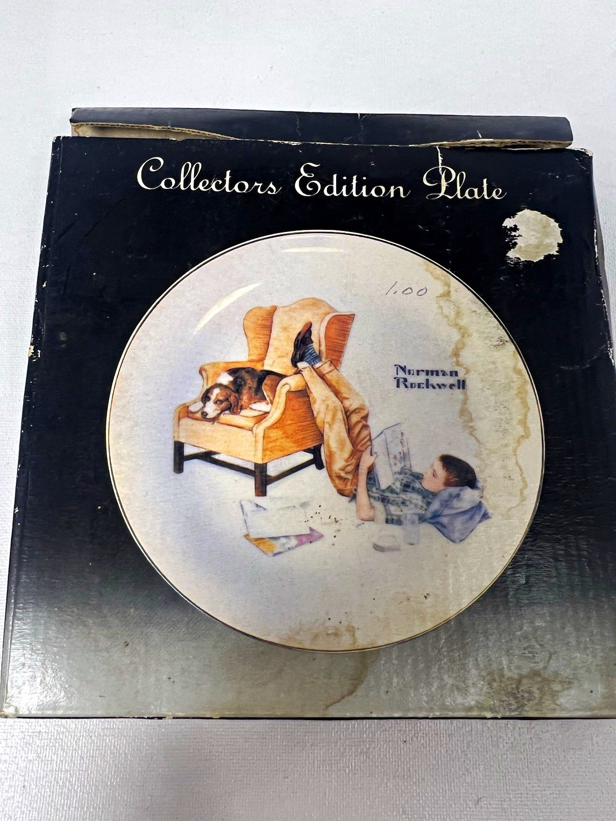 Vintage Norman Rockwell The Student Collector Plate Limited Series Japan w/ Box