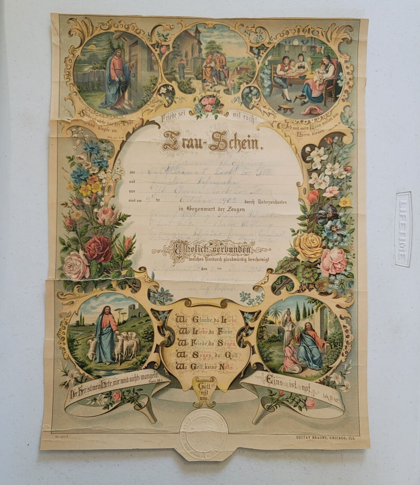 Antique 1902 1903 German Birth Certificate