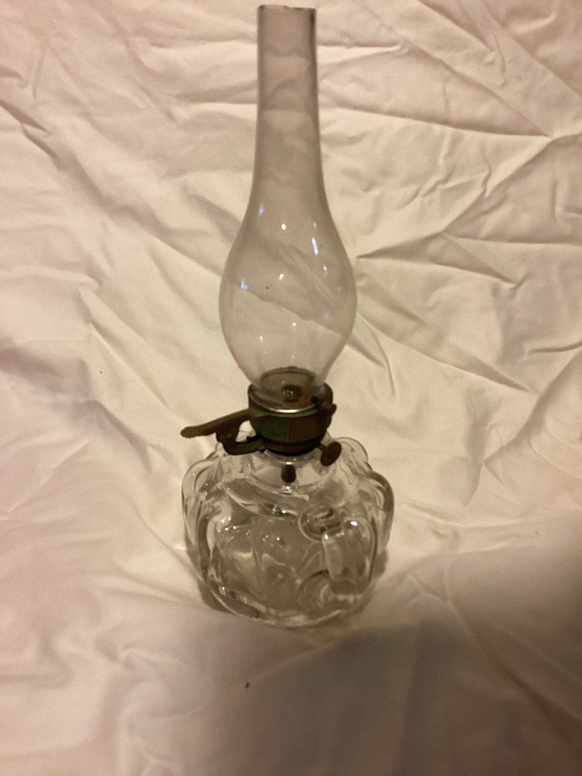 Antique C.W. Cahoon TOM THUMB DIRIGO Kerosene Finger Lamp 1861 Burner Glass