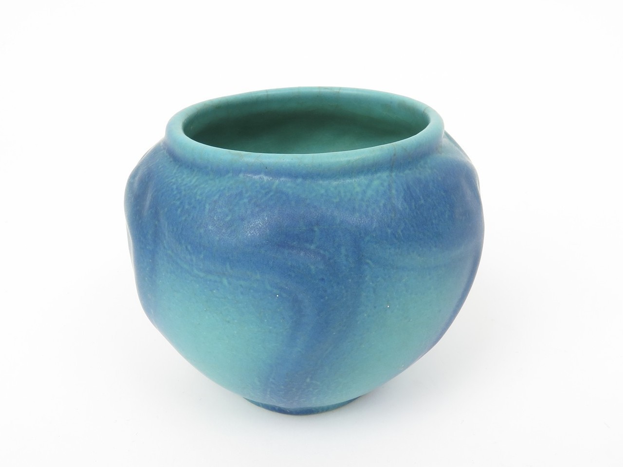 Artus Van Briggle Ceramic Blue Green Vase 3.75