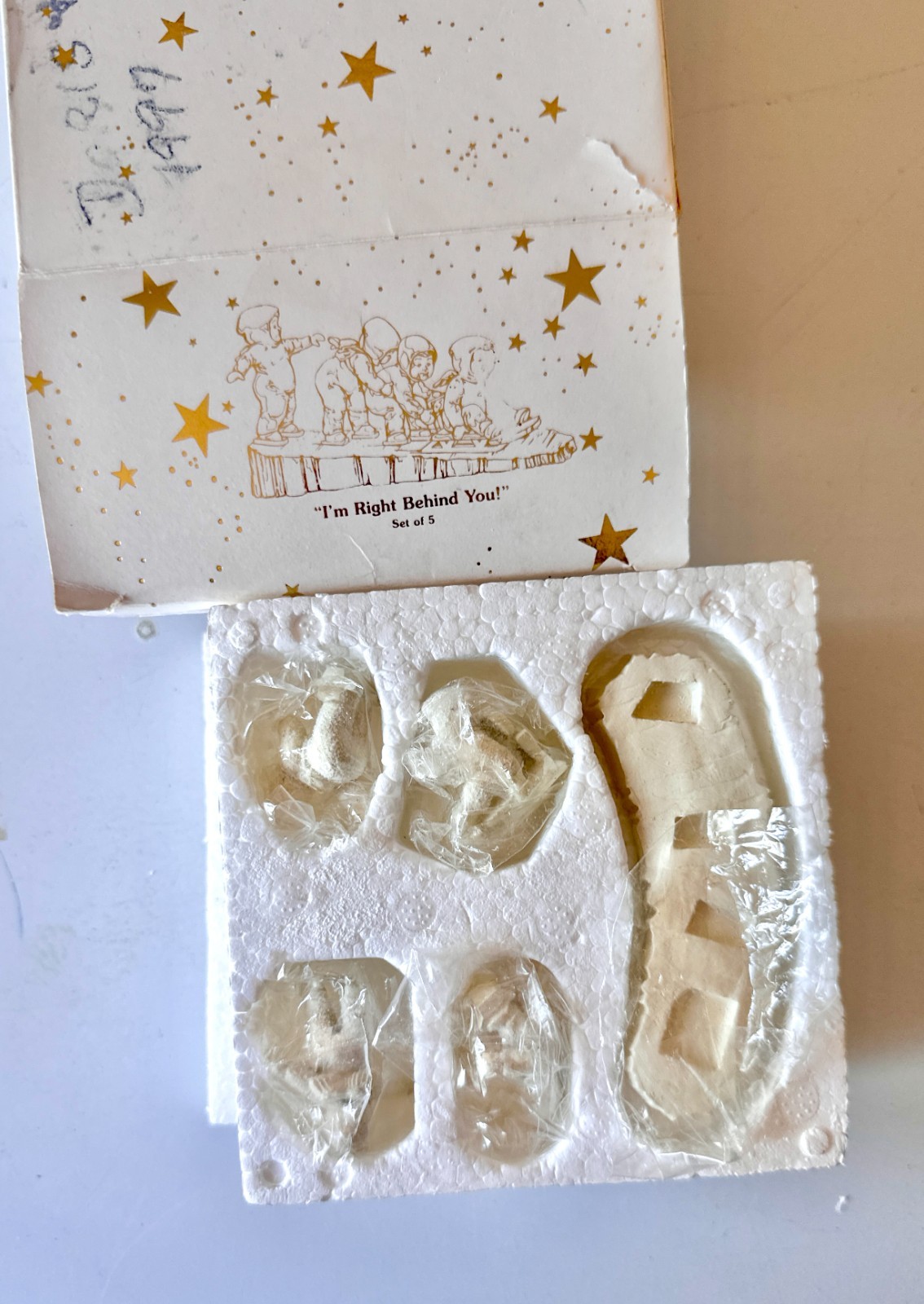 Vintage Dept 56 Snowbabies I\'m Right Behind You Pewter Miniatures Set 5 76627 Vintage Dept 56 Snowbabies I\'m Right Behind You Pewter Miniatures Set 5 76627