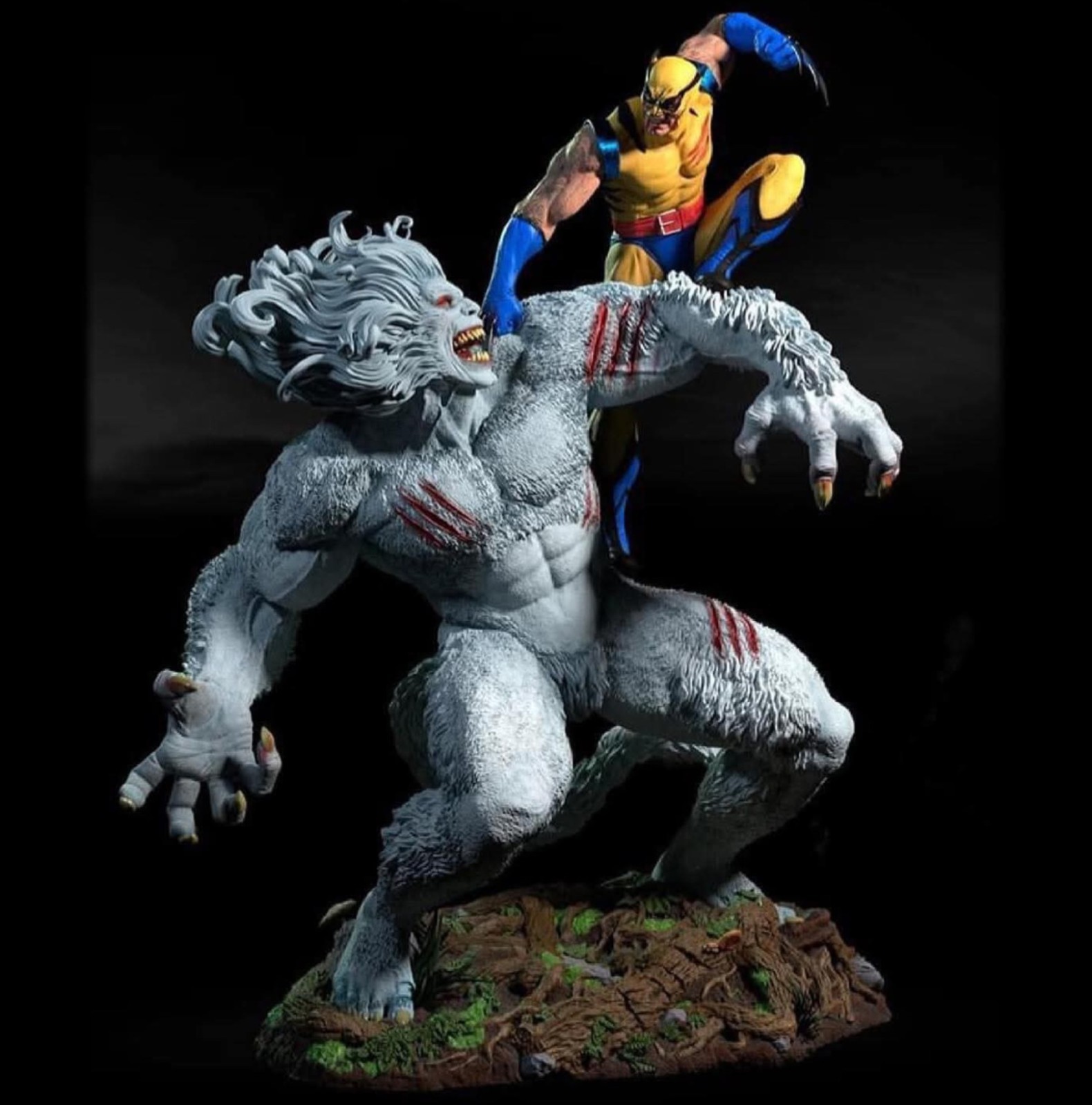 Marvel Wolverine VS Wendigo 1:4 Custom Statue Diorama RARE+ Sideshow Book