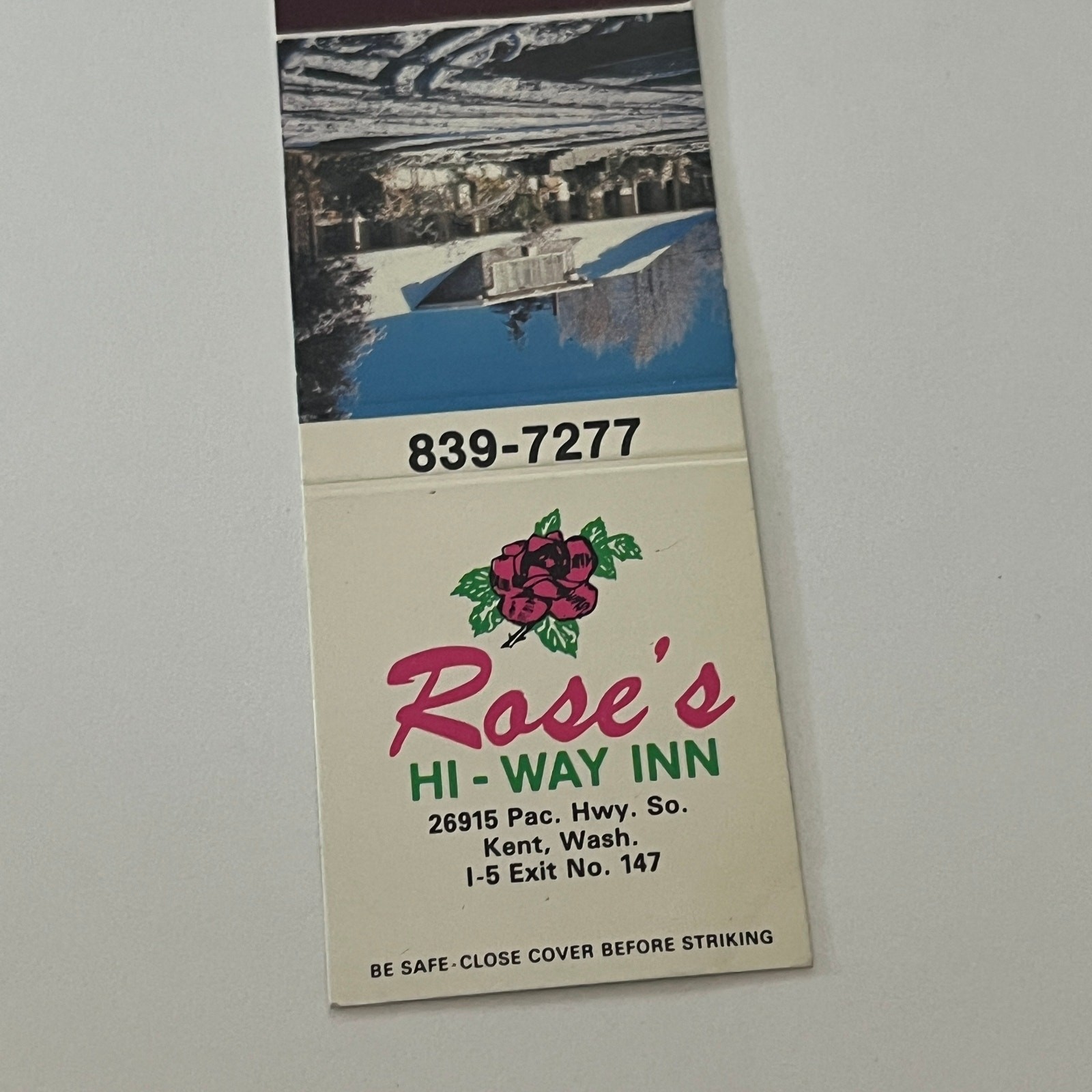 Rose\'s Hi-Way Inn Kent Washington Matchbook Cover MM5-9