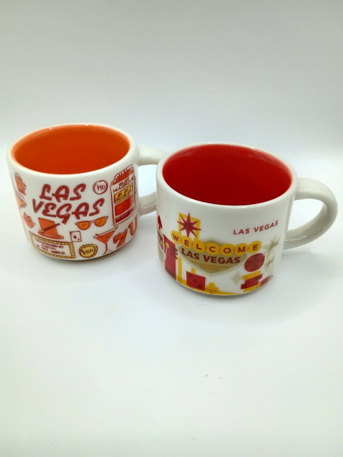 2x Different Mini Starbucks LAS VEGAS 2oz Espresso Cups Mug Ornament YAH / BT