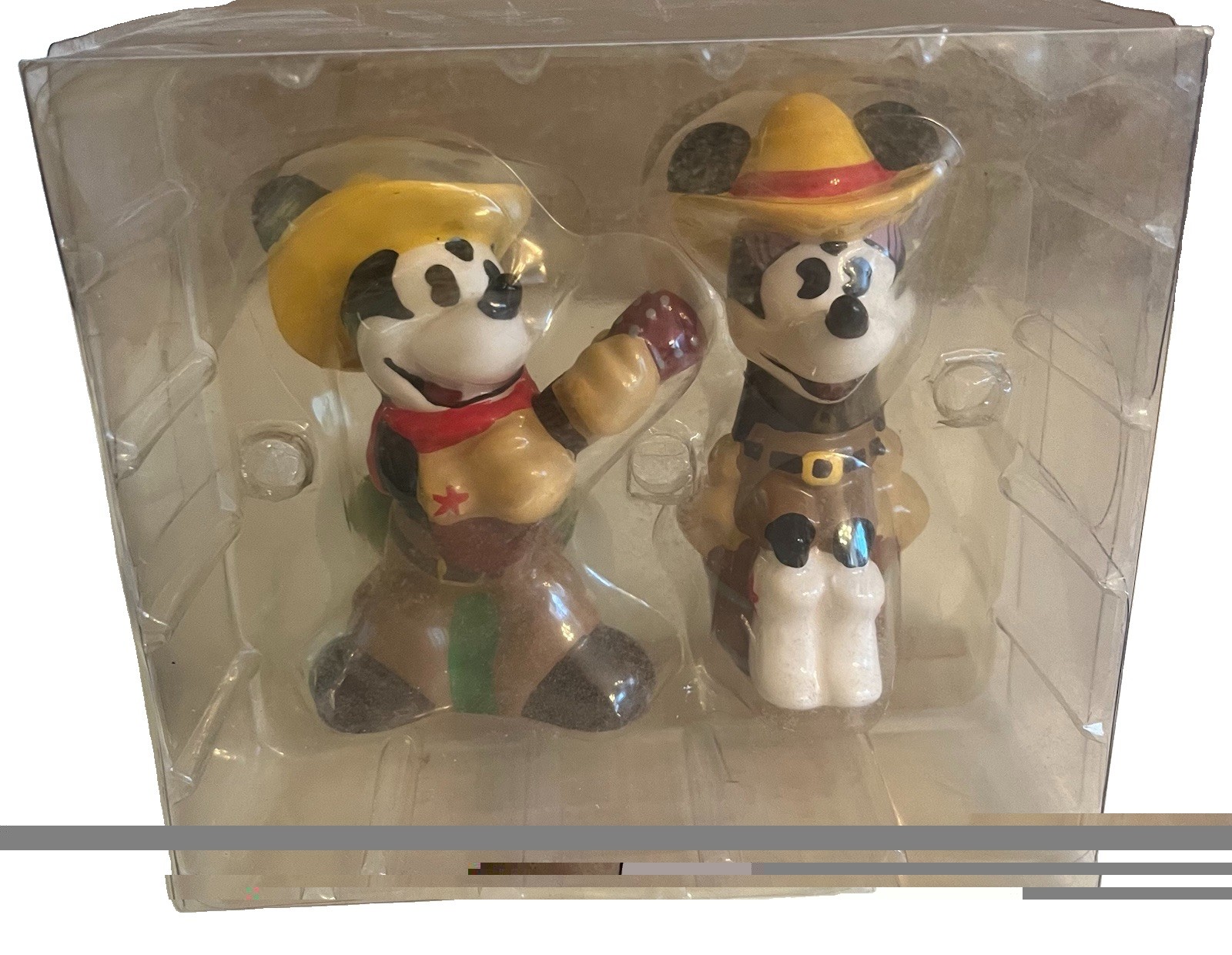 Disney Cowboy Mickey Mouse Salt & Pepper Shakers Set - New
