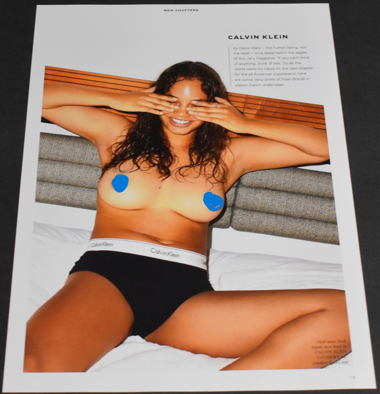 00's Print Ad Sexy Fashion Lady Brunette Calvin Klein Underwear Nyah Brandl Art