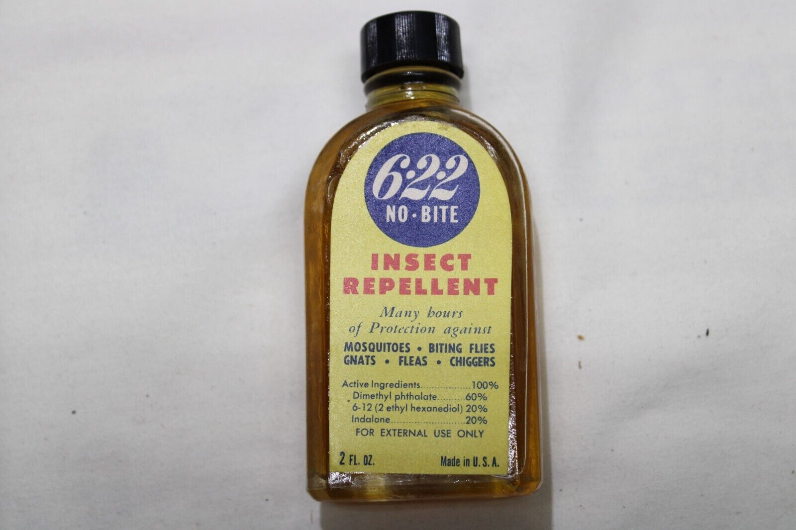 US Military Issue WWII WW2 USMC Army Insect Repellent NOS Full Bottle 622 NoBite