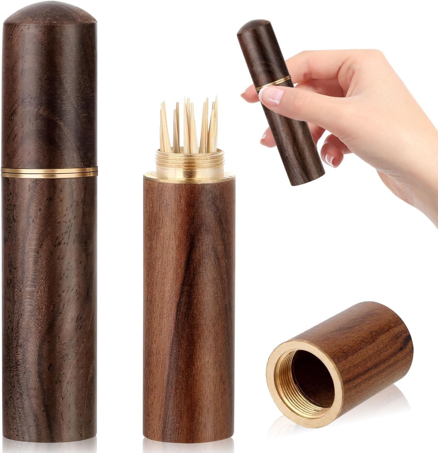 Small Toothpick Holder,2PCS Wood Pocket Toothpick,Toothpick Case Pocket,Portable Small Toothpick Holder,2PCS Wood Pocket Toothpick,Toothpick Case Pocket,Portable