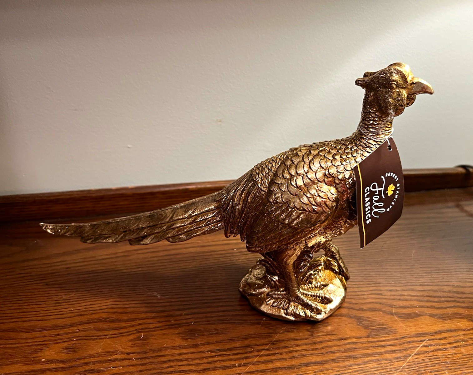 Robert Stanley Fall Classics Gold Metallic Pheasant Bird Resin Figurine Festive