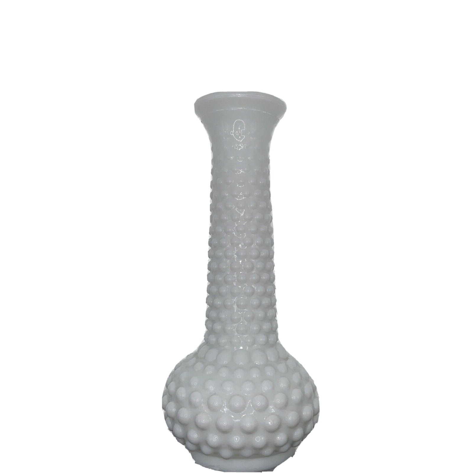 Vintage Hobnail Milk Glass White Bud Vase EO Brody Co M2000 USA cottage core MFH